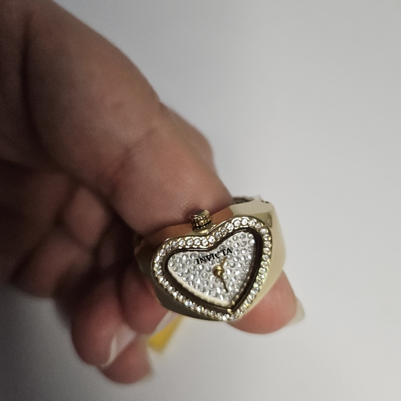 NEW! Invicta Women's Ring Watch Heart Mini Gold Crystals Gift 18.5 mm - $199 - Picture 5 of 6